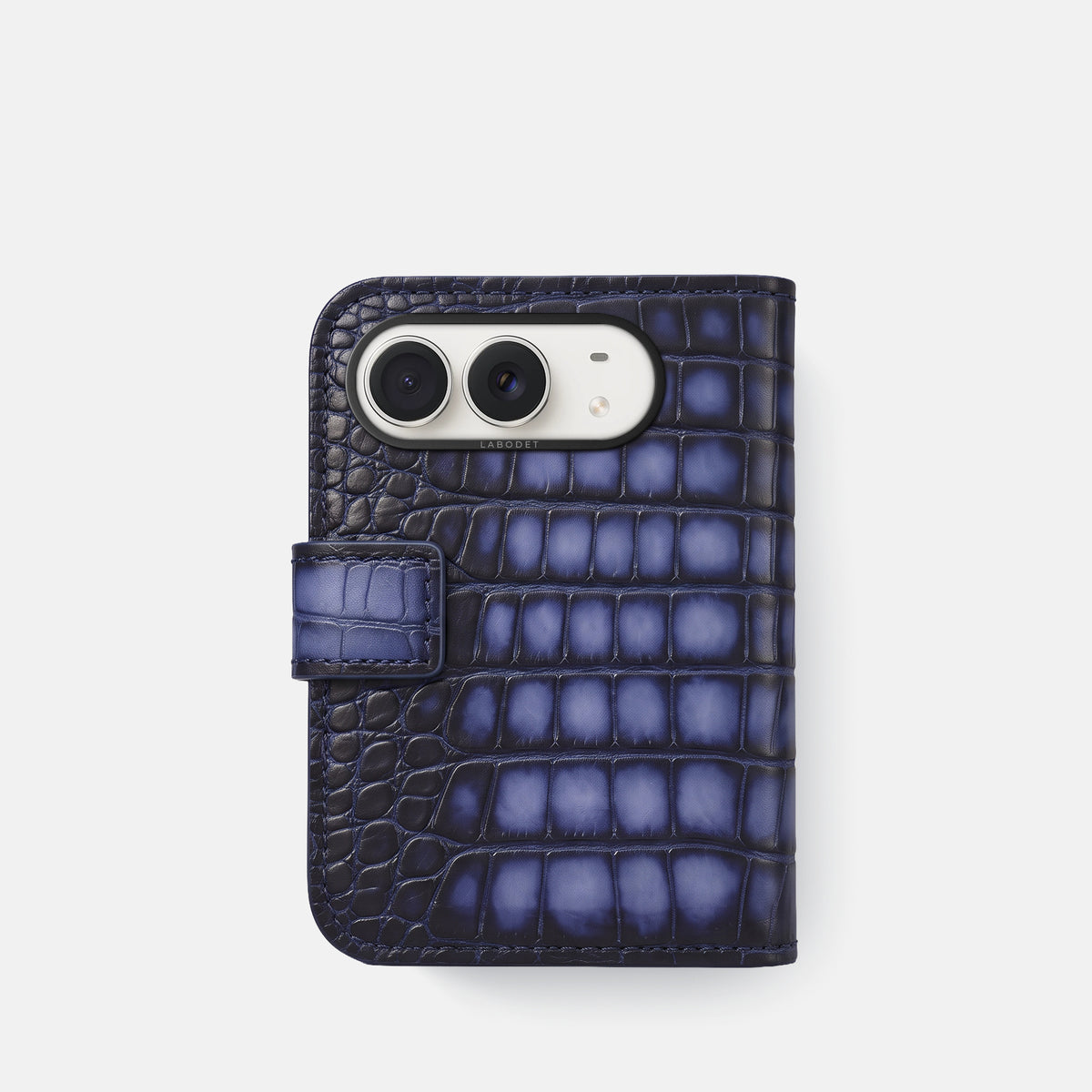 Folio Case For iPhone Duo In Patina Alligator -3 | Havana-Blue-Black