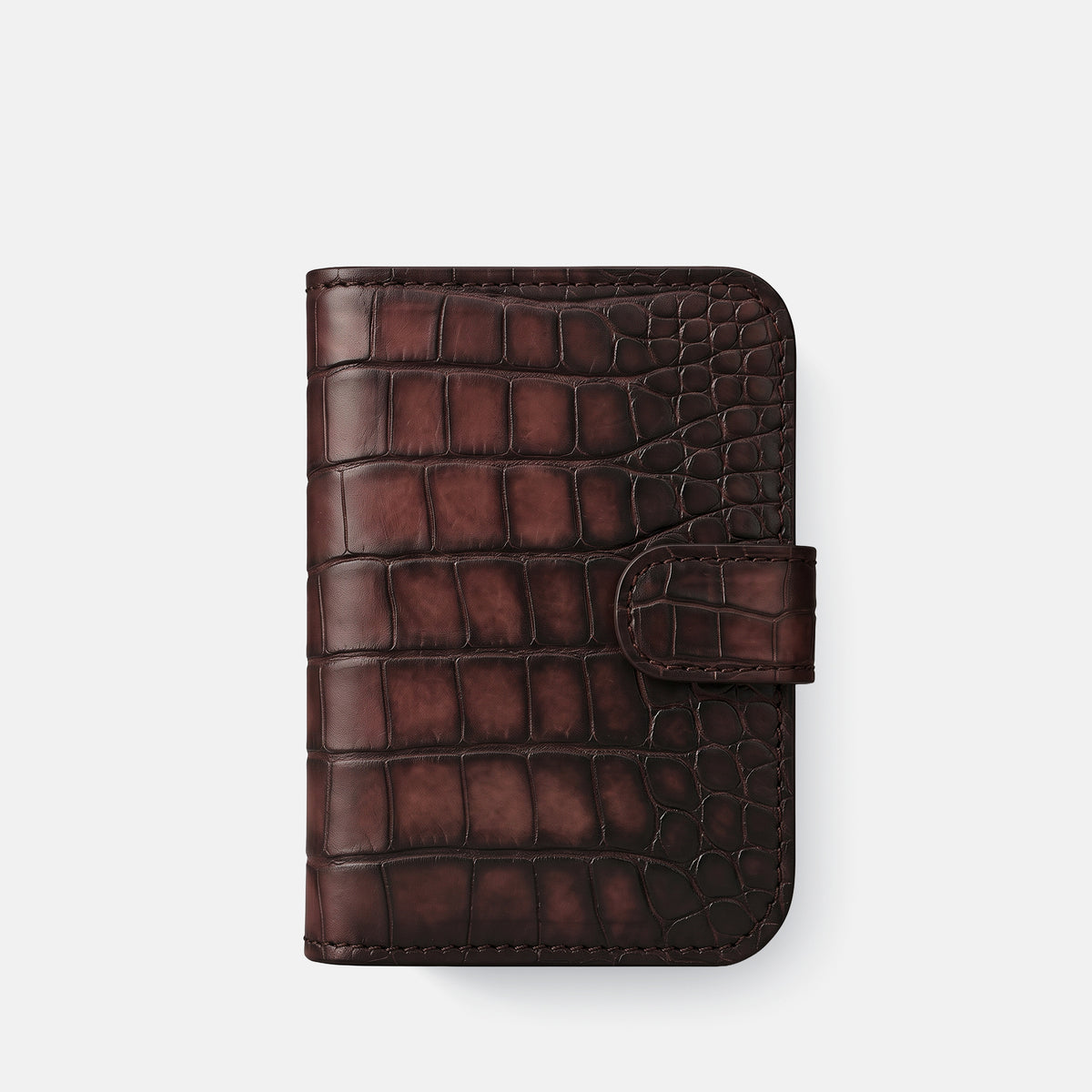 Folio Case For iPhone Duo In Patina Alligator -2 | Havana-Brown-Black