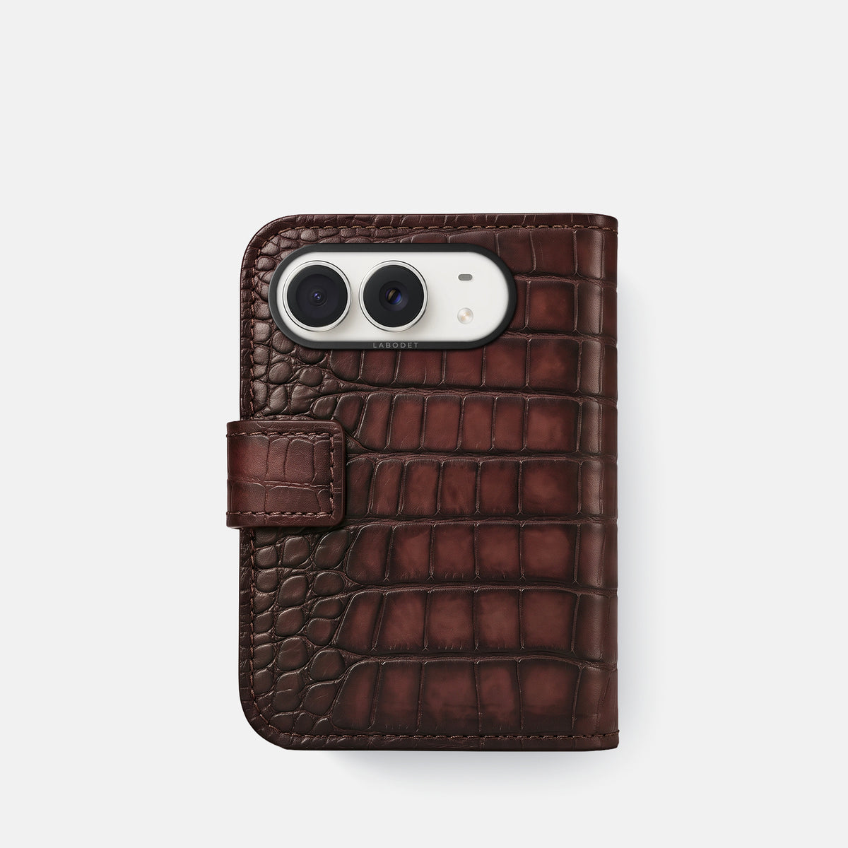 Folio Case For iPhone Duo In Patina Alligator -3 | Havana-Brown-Black