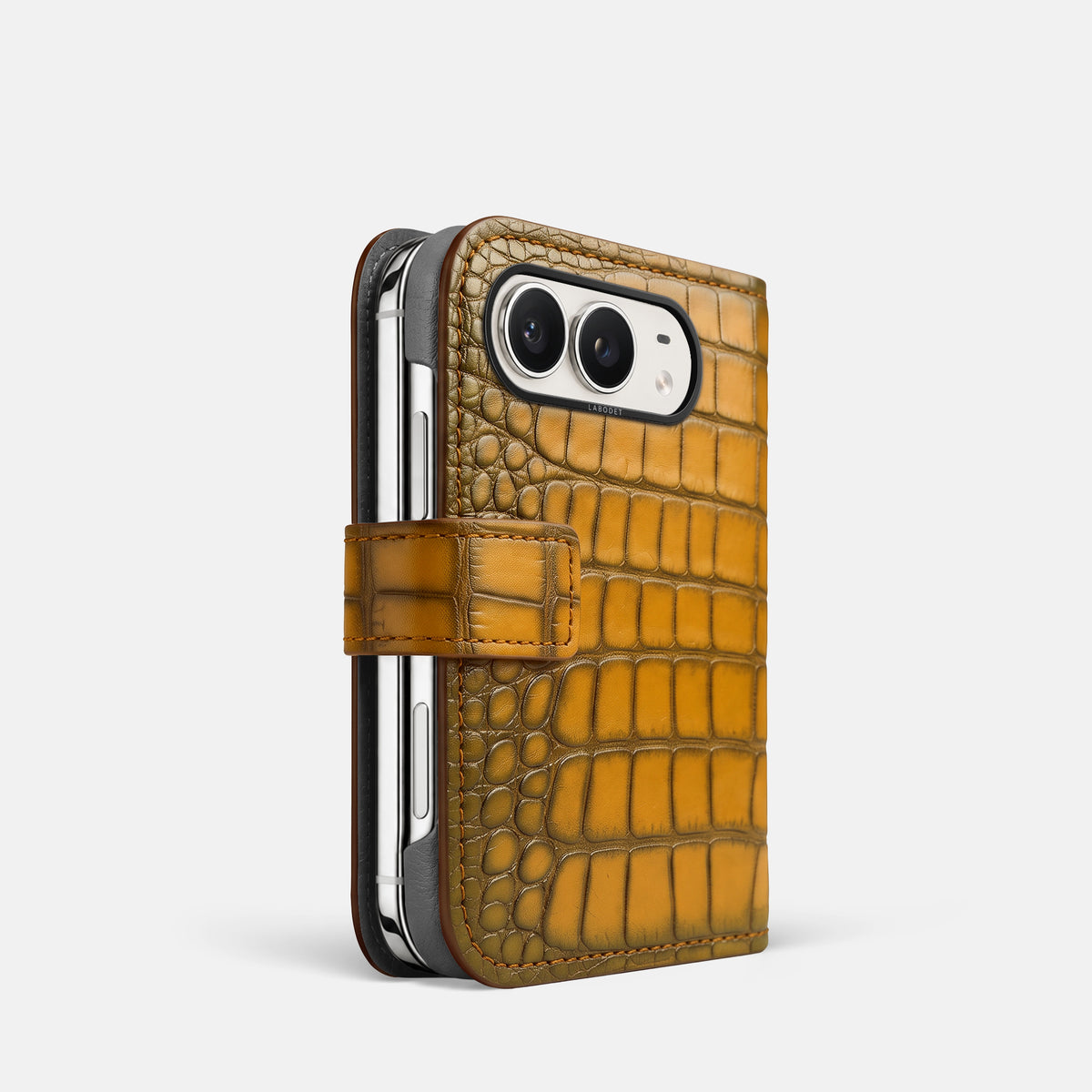 Folio Case For iPhone Duo In Patina Alligator -1 | Sydney-Black