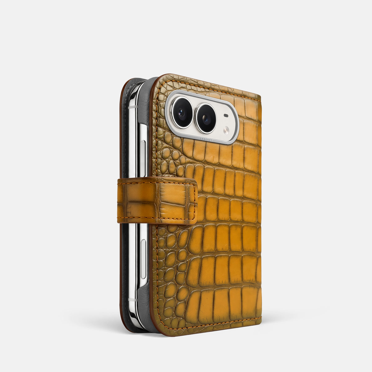 Folio Case For iPhone Duo In Patina Alligator -1 | Sydney-Steel