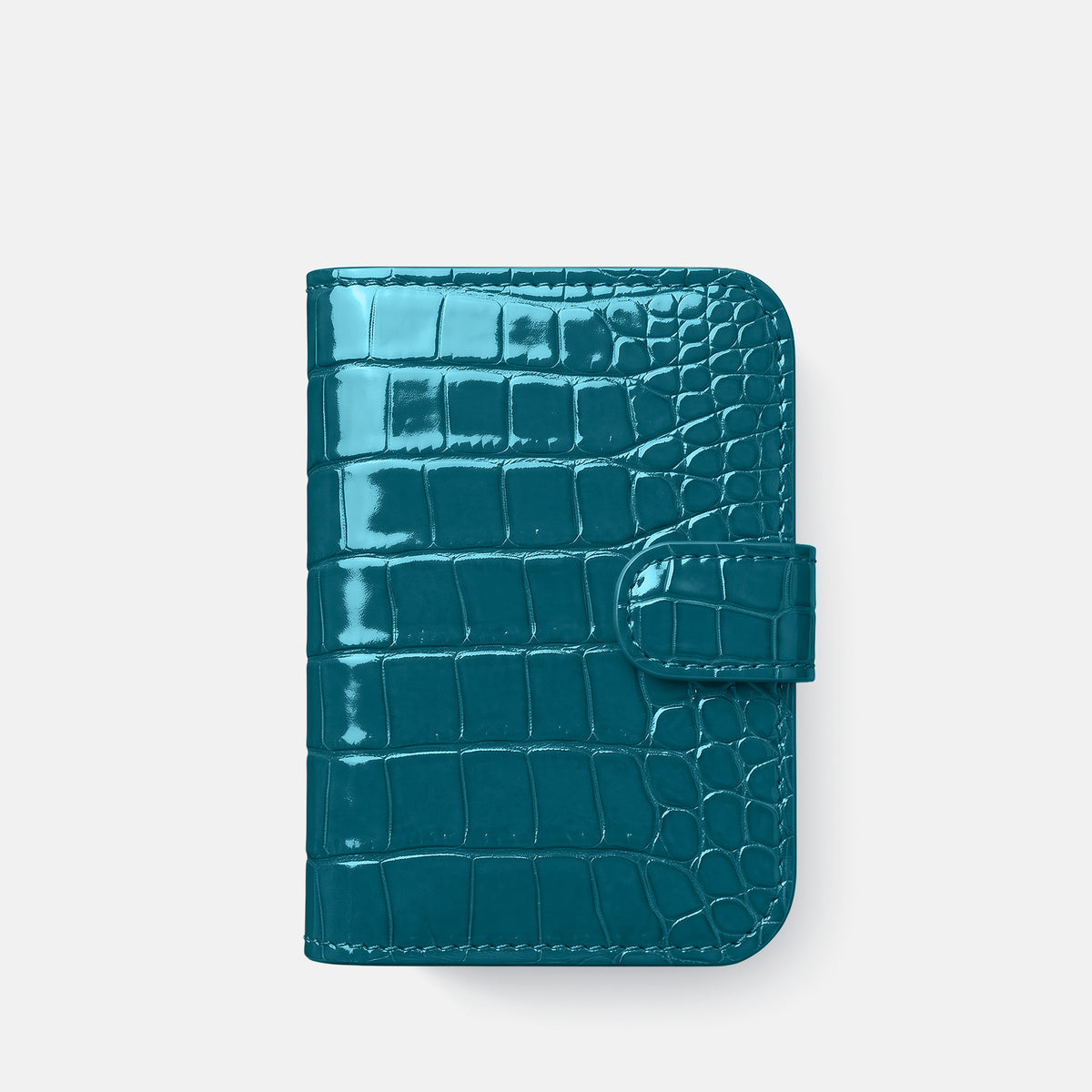 Folio Case For iPhone Duo In Shiny Alligator -2 | Curacao-Black