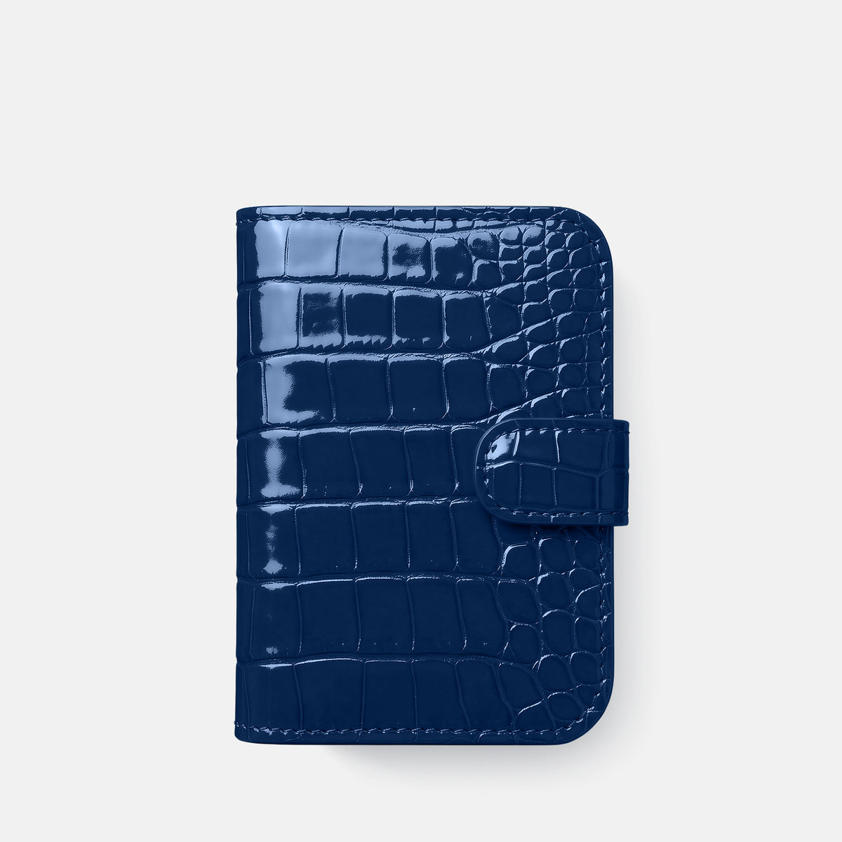 Folio Case For iPhone Duo In Shiny Alligator -2 | Mediterranean-Black