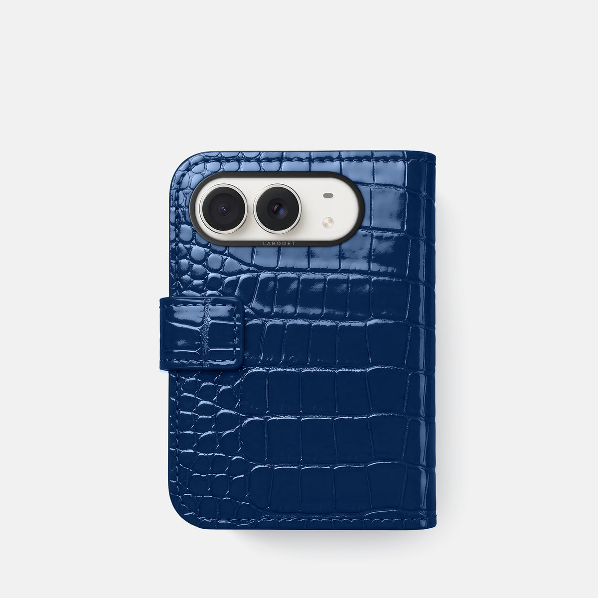 Folio Case For iPhone Duo In Shiny Alligator -3 | Mediterranean-Black