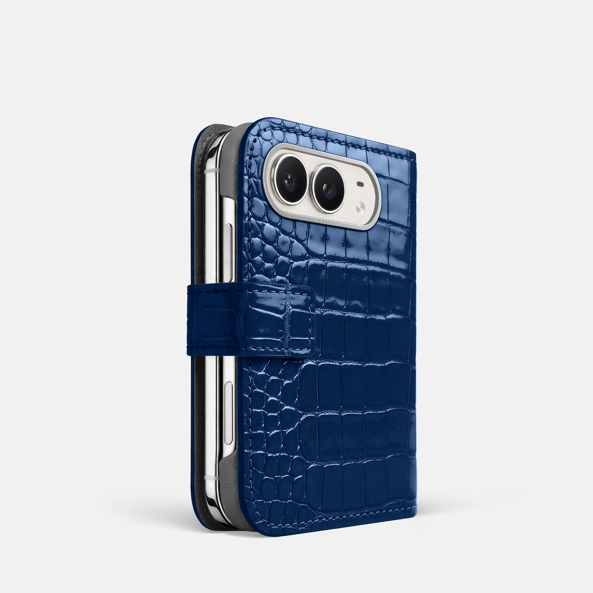 Folio Case For iPhone Duo In Shiny Alligator -1 | Mediterranean-Steel