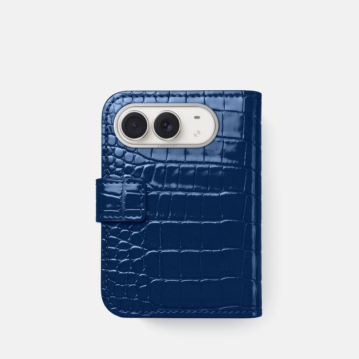 Folio Case For iPhone Duo In Shiny Alligator -3 | Mediterranean-Steel