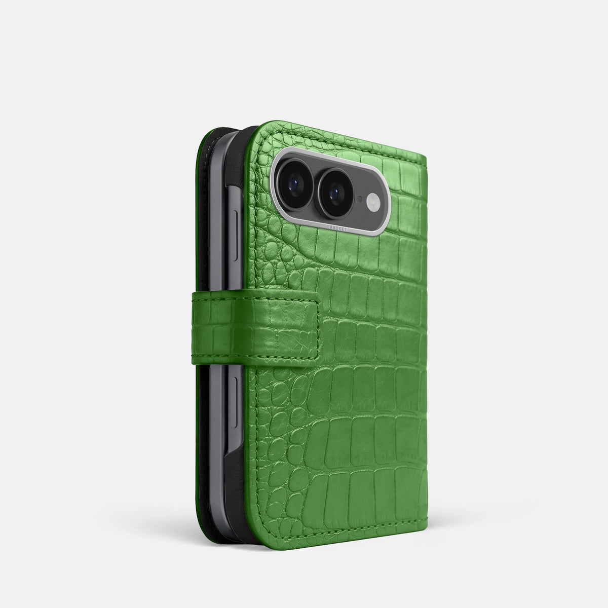 Folio Case For iPhone Ultra In Alligator -1 | Apple-Green-Steel