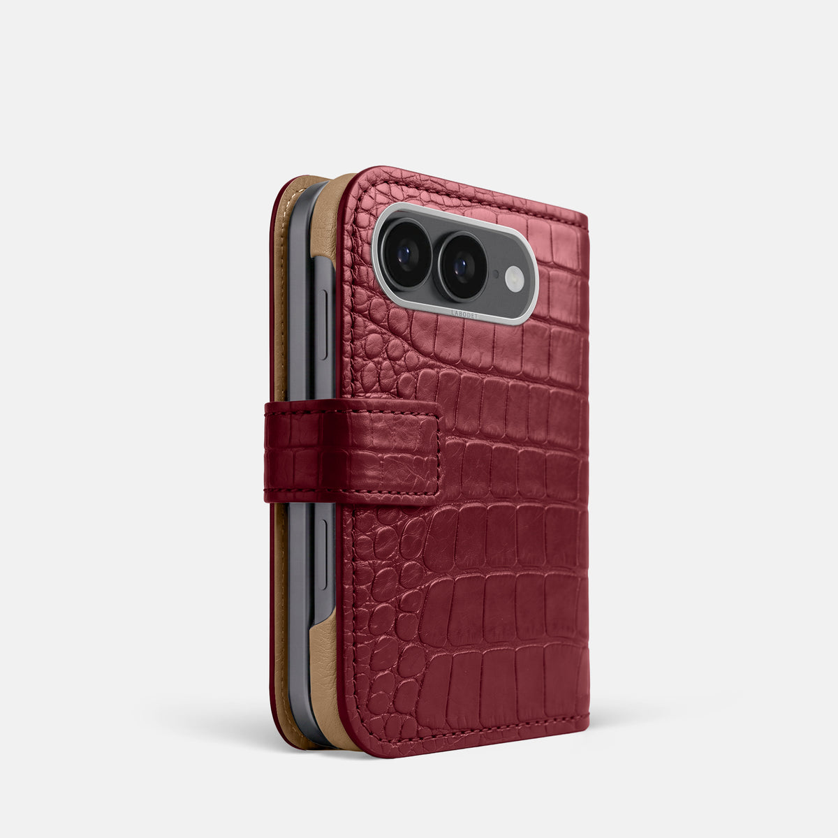 Folio Case For iPhone Ultra In Alligator -1 | Burgundy-Steel