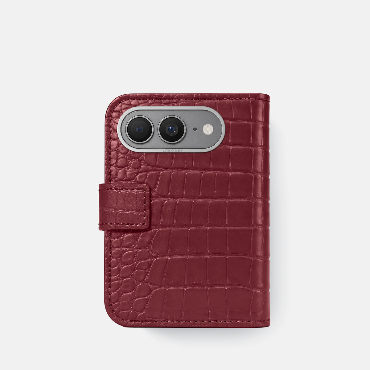 Folio Case For iPhone Ultra In Alligator -3 | Burgundy-Steel