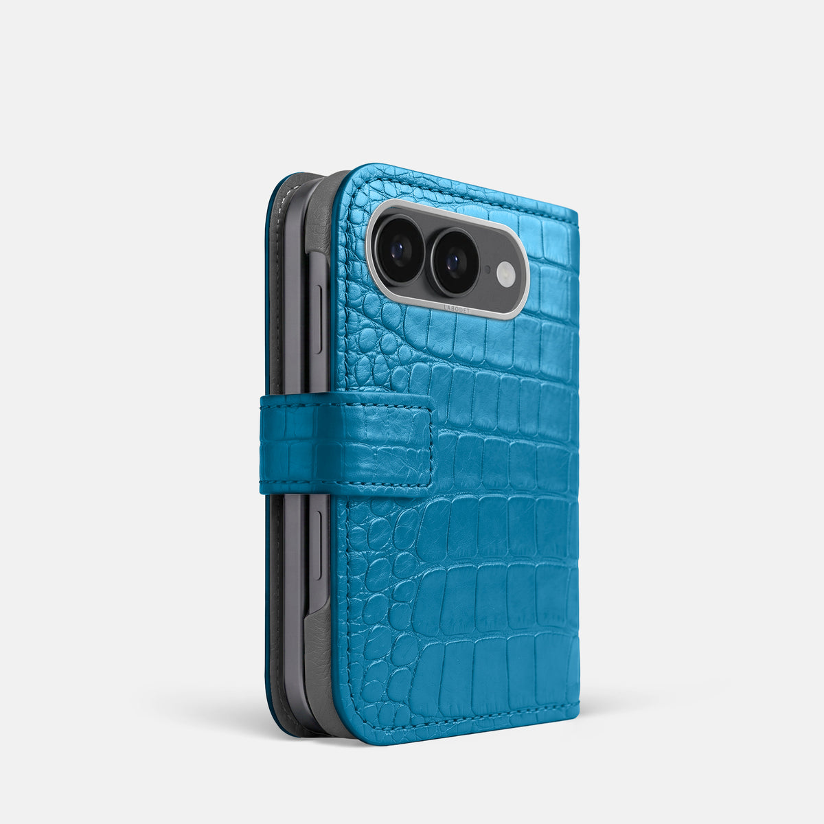 Folio Case For iPhone Ultra In Alligator -1 | Curaçao-Blue-Steel