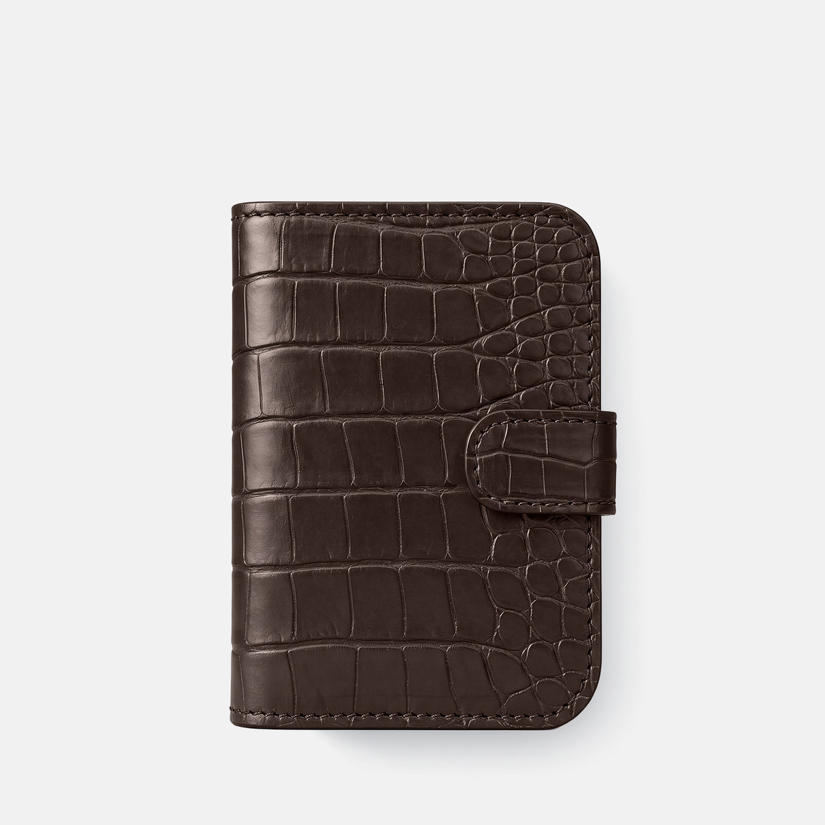 Folio Case For iPhone Ultra In Alligator -2 | Dark-Brown-Steel