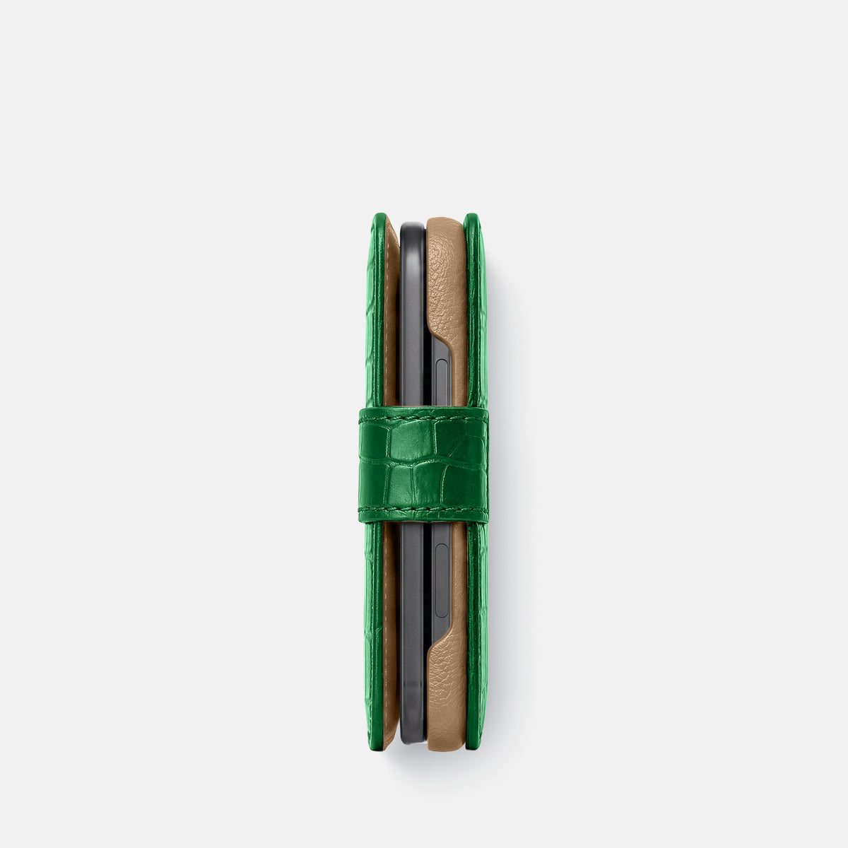 Folio Case For iPhone Ultra In Alligator -5 | Forest-Green-Black