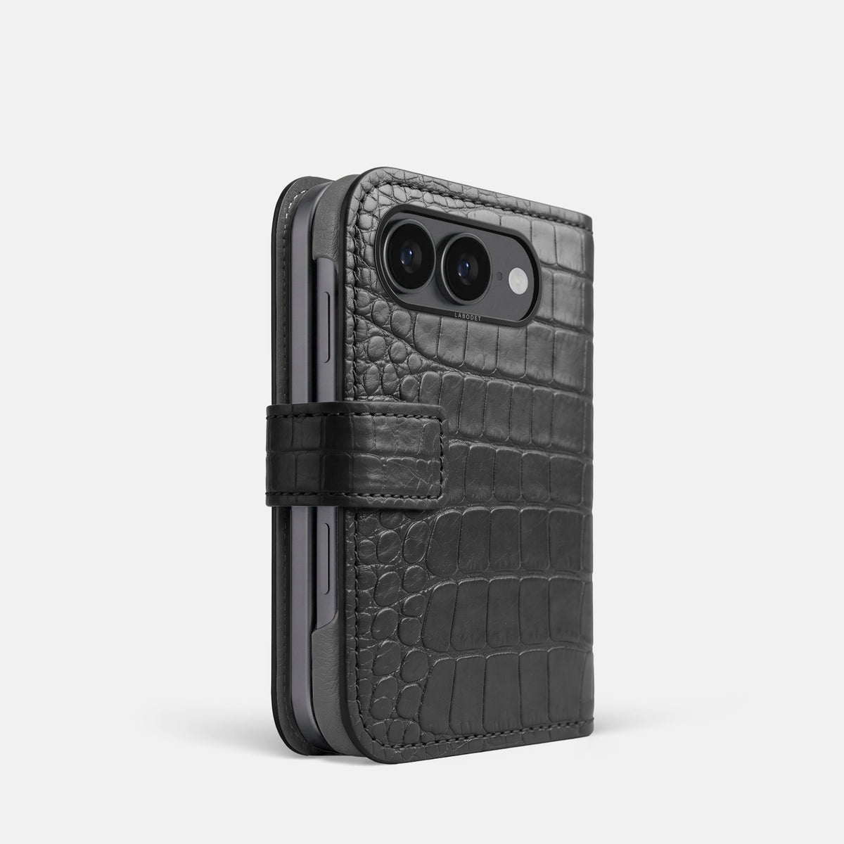 Folio Case For iPhone Ultra In Alligator -1 | Grey-Black