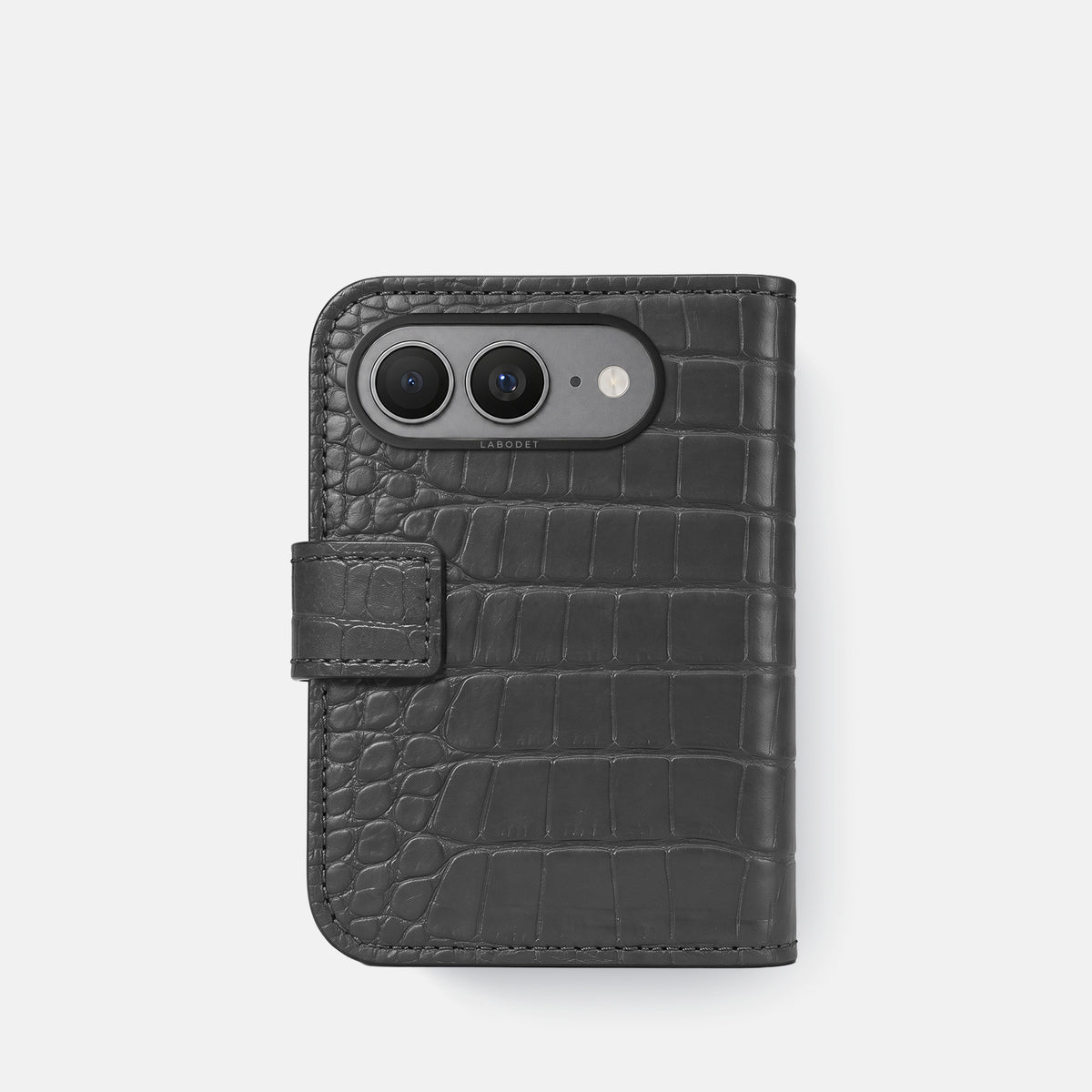 Folio Case For iPhone Ultra In Alligator -3 | Grey-Black