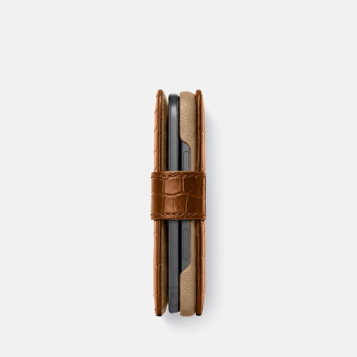 Folio Case For iPhone Ultra In Alligator -5 | Honey-Black