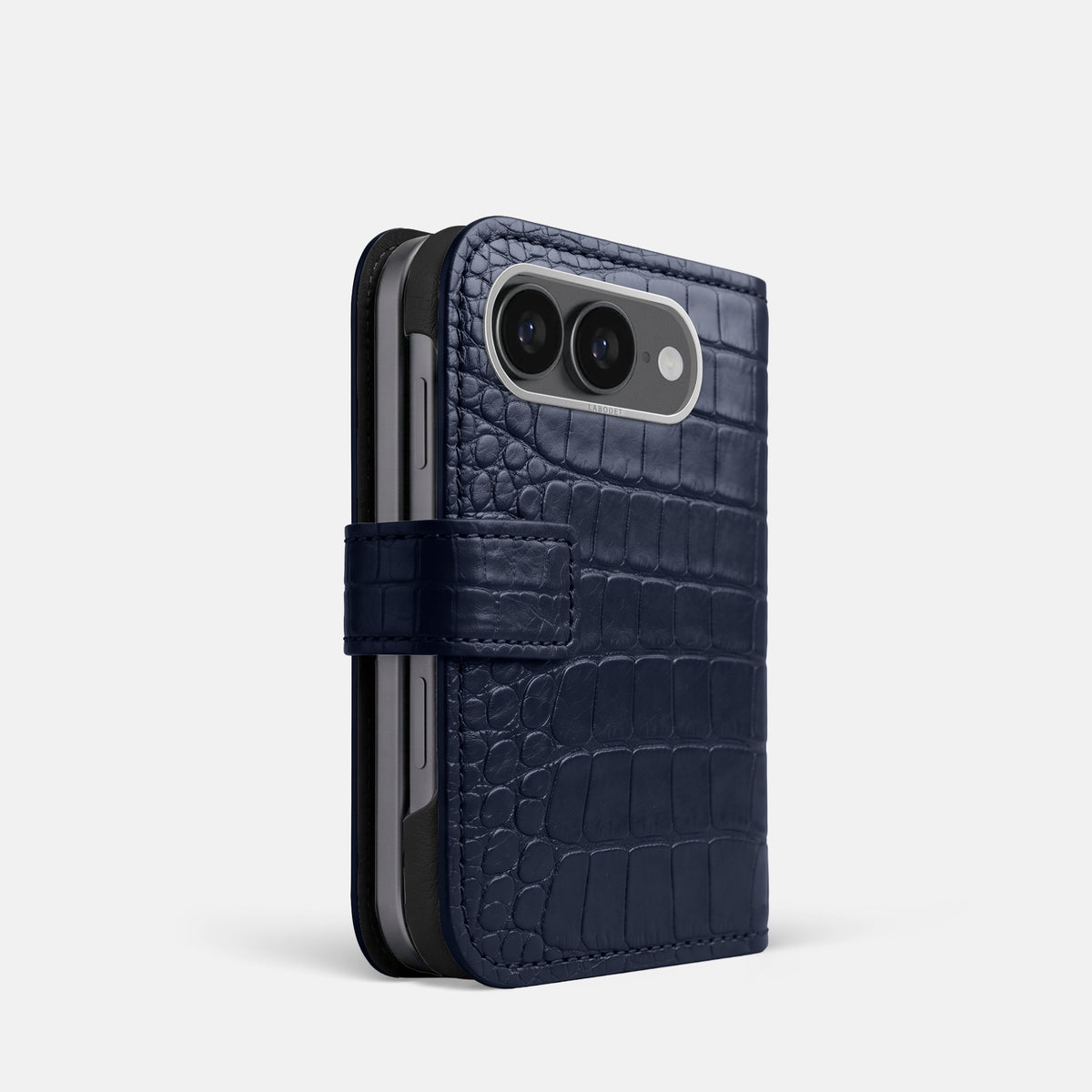 Folio Case For iPhone Ultra In Alligator -1 | Navy-Blue-Steel
