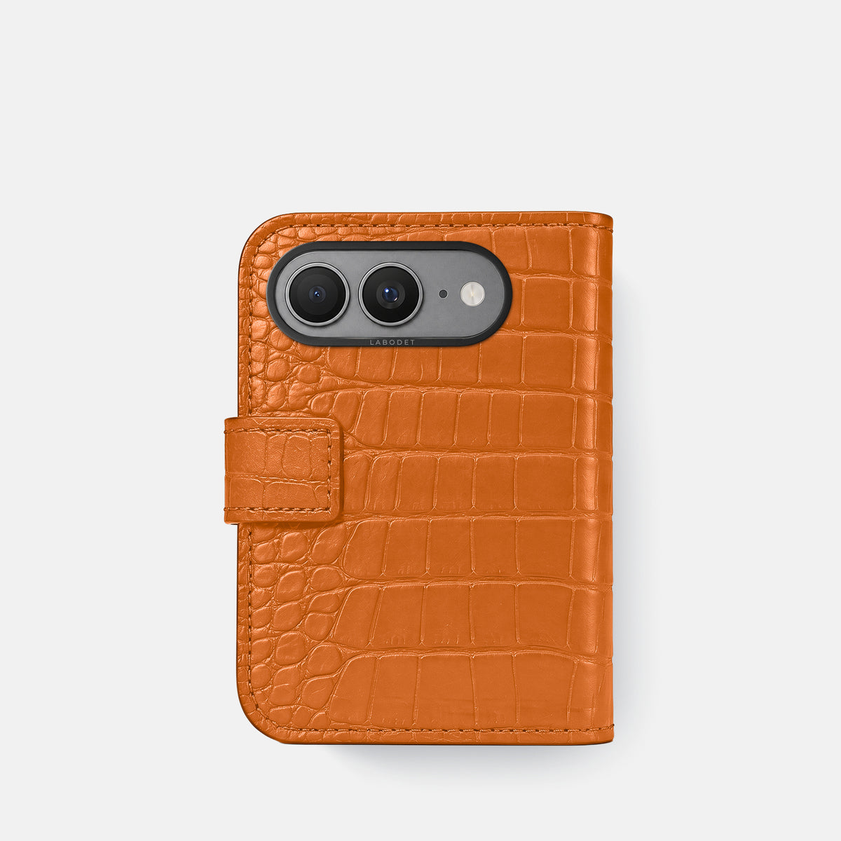 Folio Case For iPhone Ultra In Alligator -3 | Orange-Black
