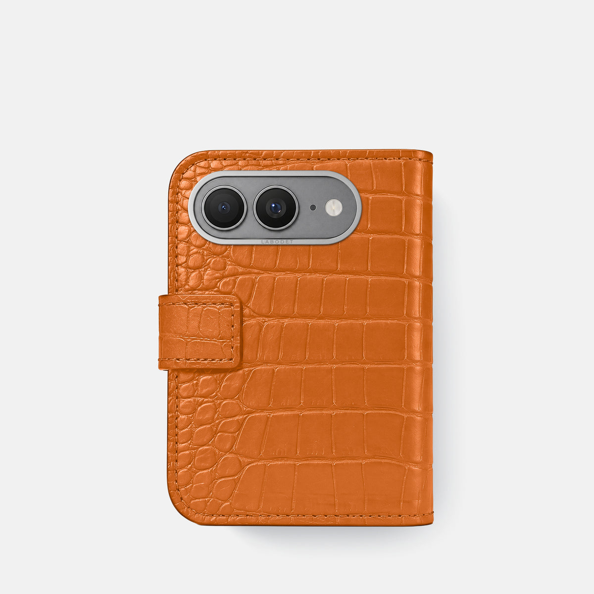 Folio Case For iPhone Ultra In Alligator -3 | Orange-Steel
