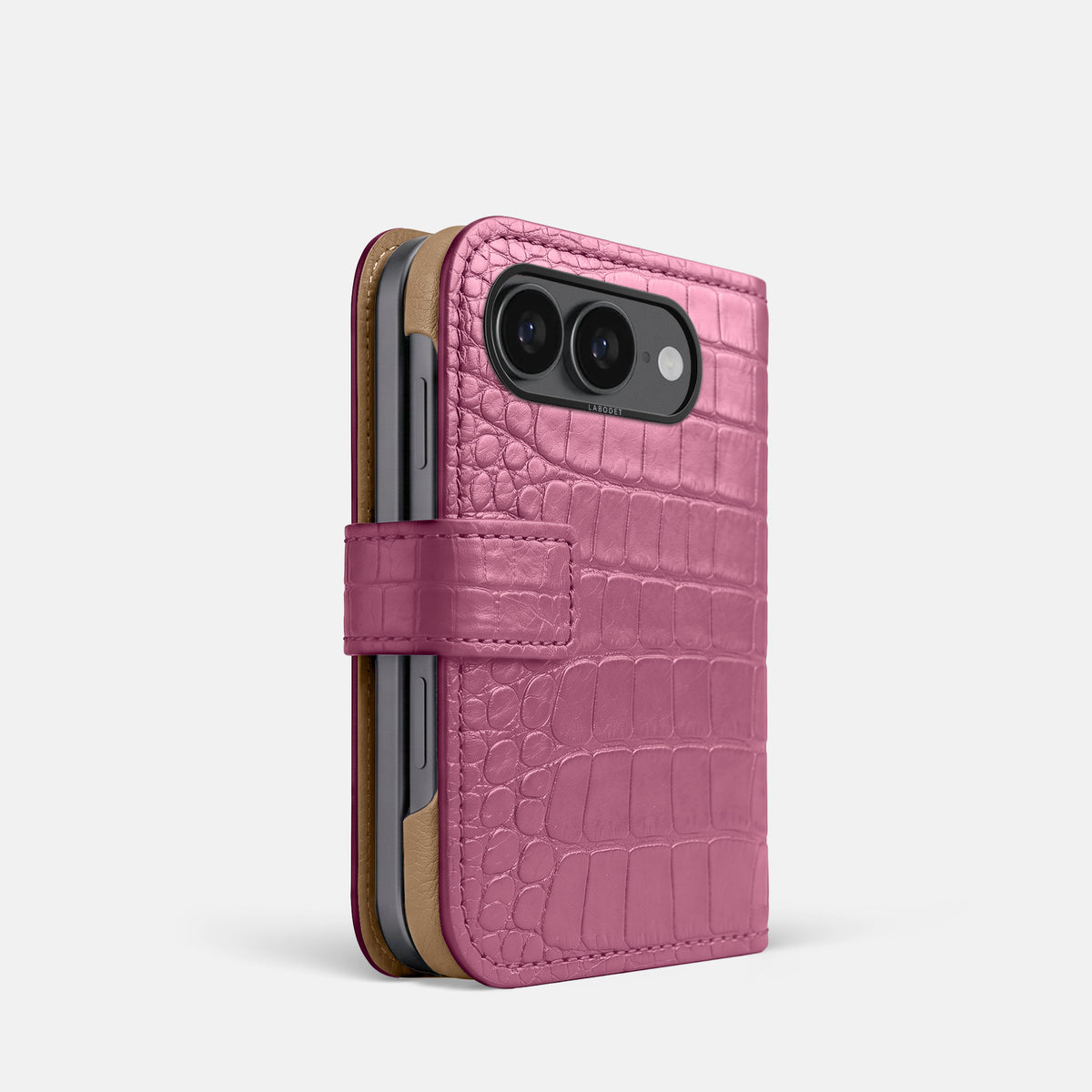 Folio Case For iPhone Ultra In Alligator -1 | Pink-Lagoon-Black