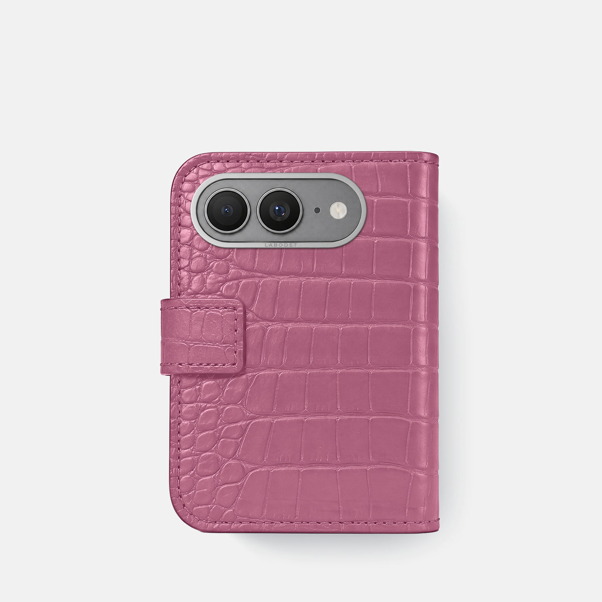 Folio Case For iPhone Ultra In Alligator -3 | Pink-Lagoon-Steel