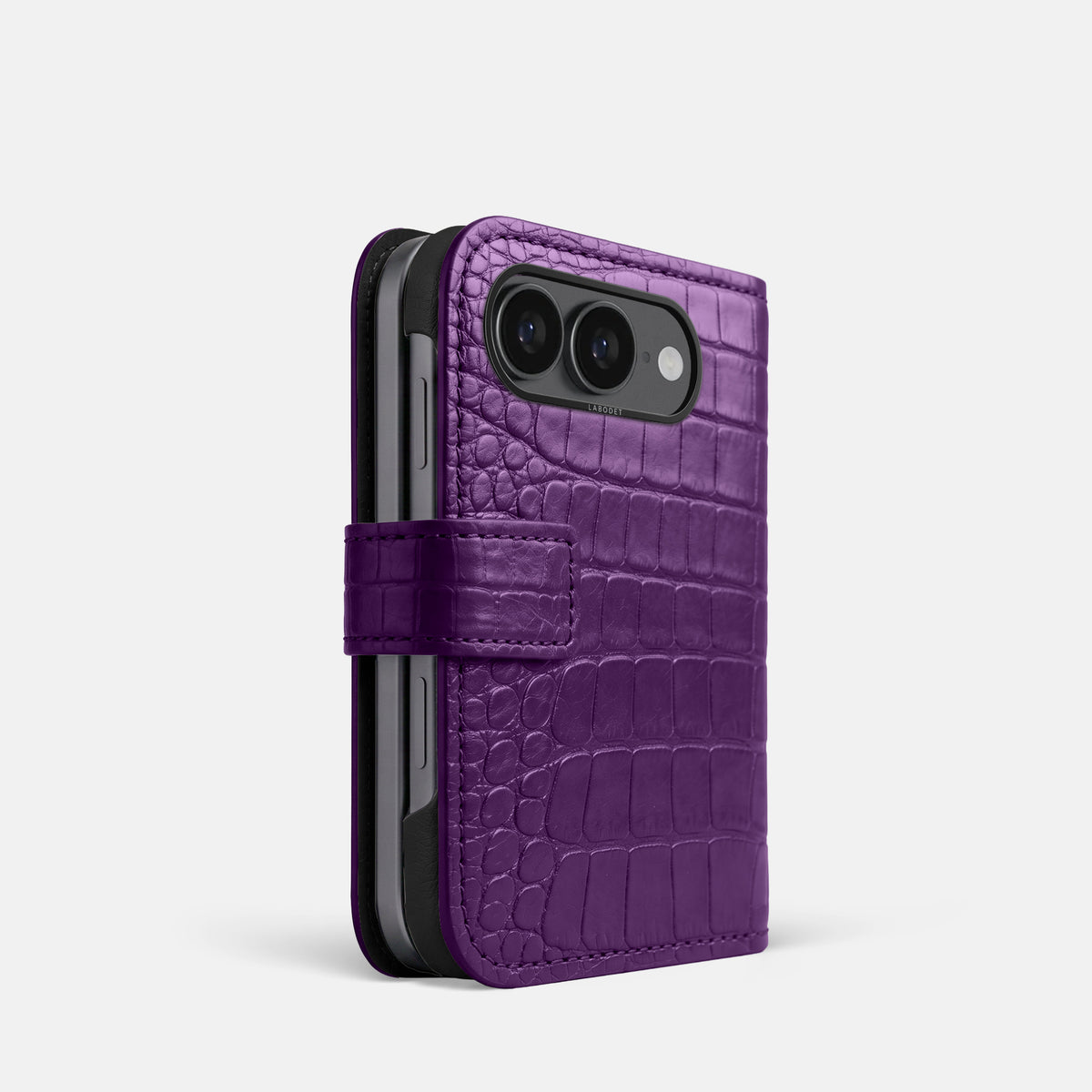 Folio Case For iPhone Ultra In Alligator -1 | Purple-Black