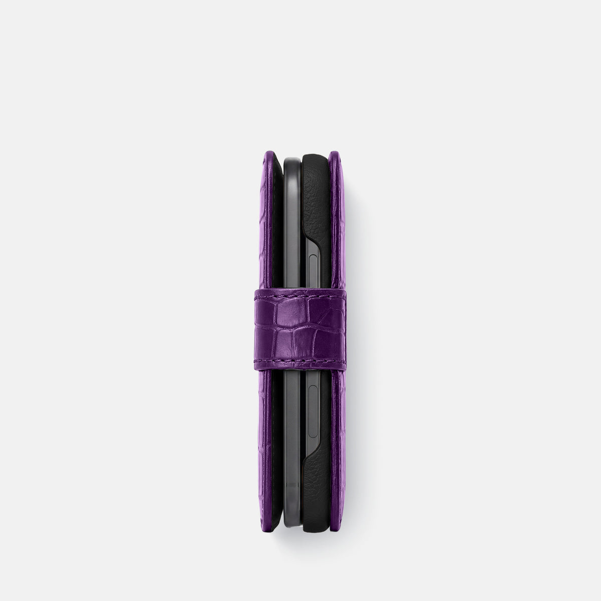 Folio Case For iPhone Ultra In Alligator -5 | Purple-Black