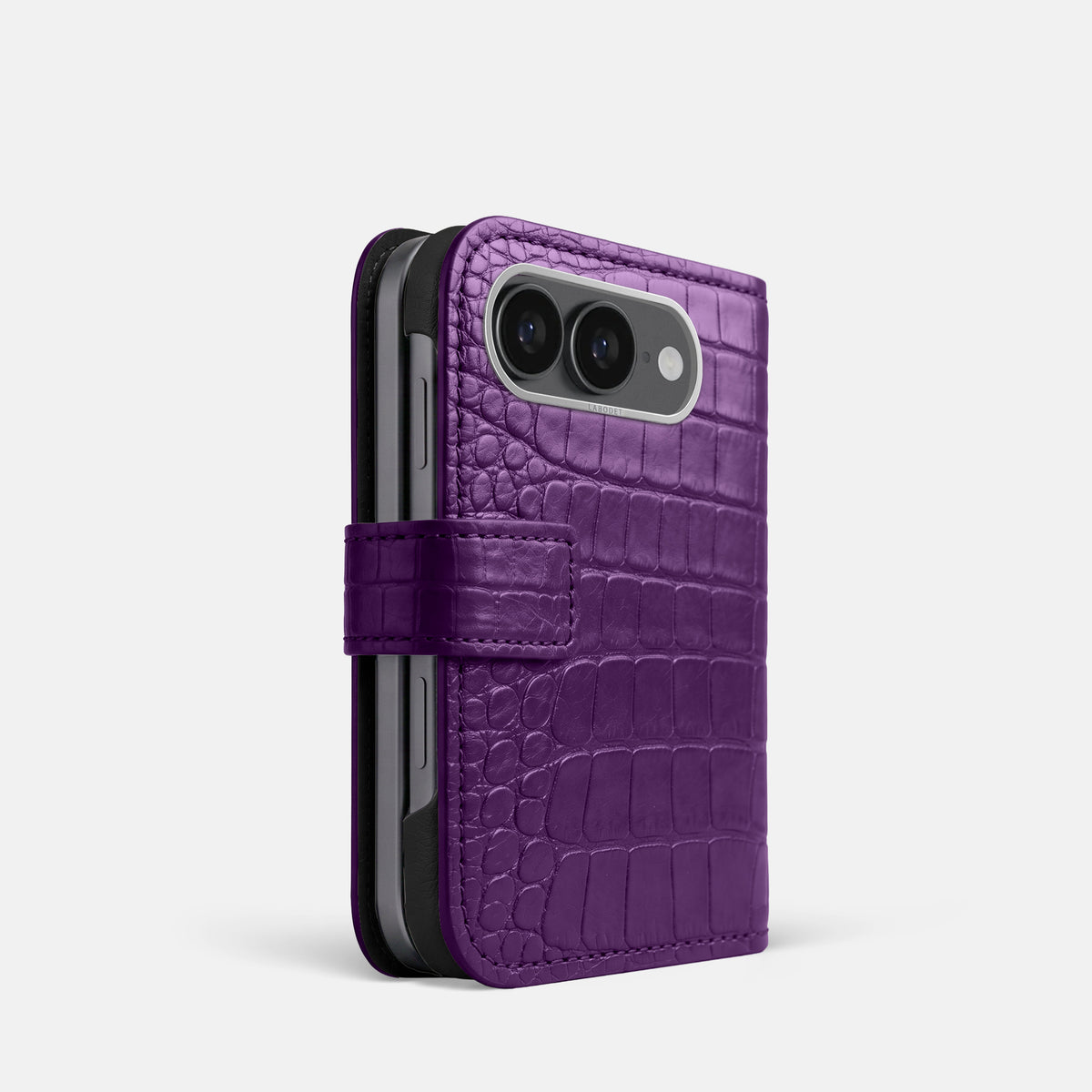 Folio Case For iPhone Ultra In Alligator -1 | Purple-Steel