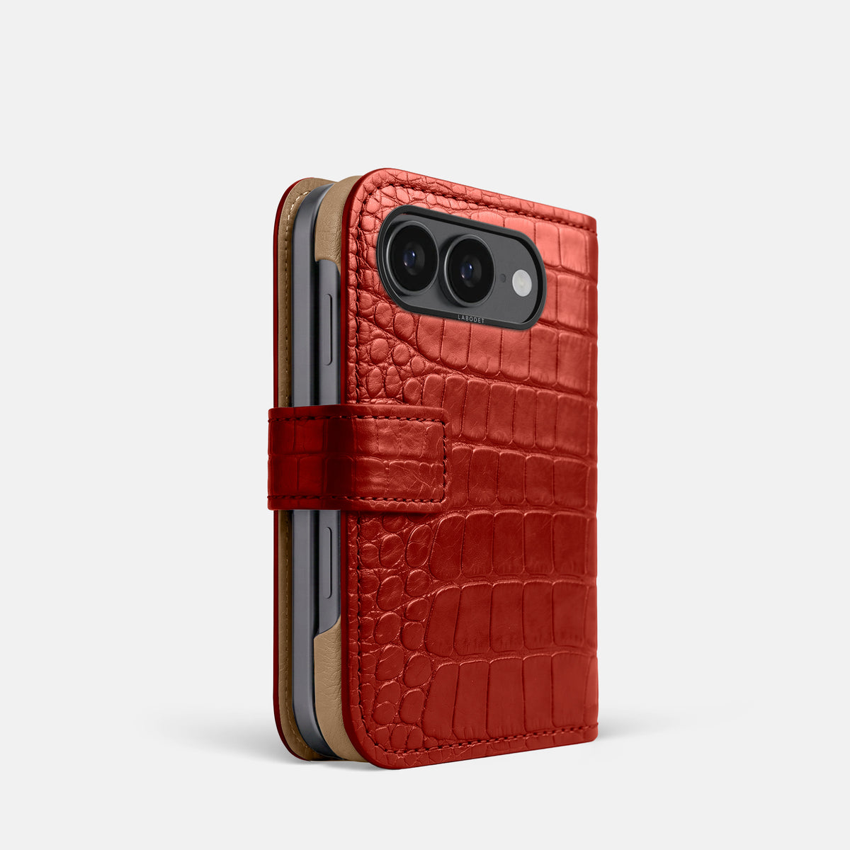 Folio Case For iPhone Ultra In Alligator -1 | Red-Black