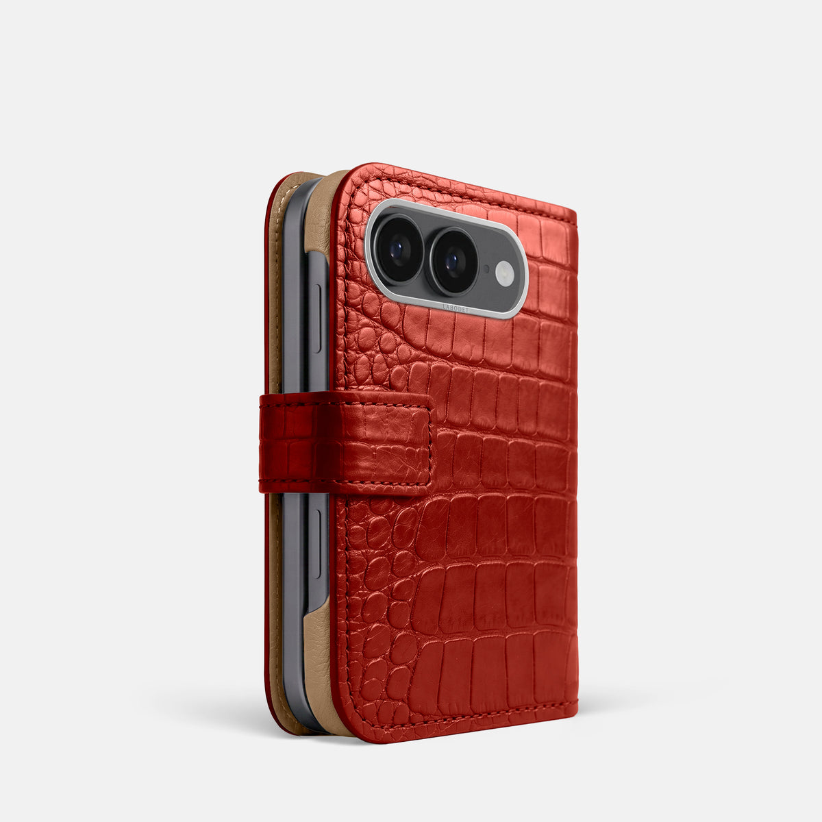 Folio Case For iPhone Ultra In Alligator -1 | Red-Steel