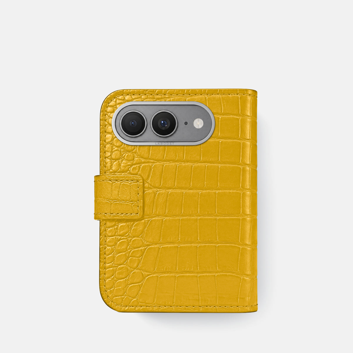 Folio Case For iPhone Ultra In Alligator -3 | Yellow-Steel