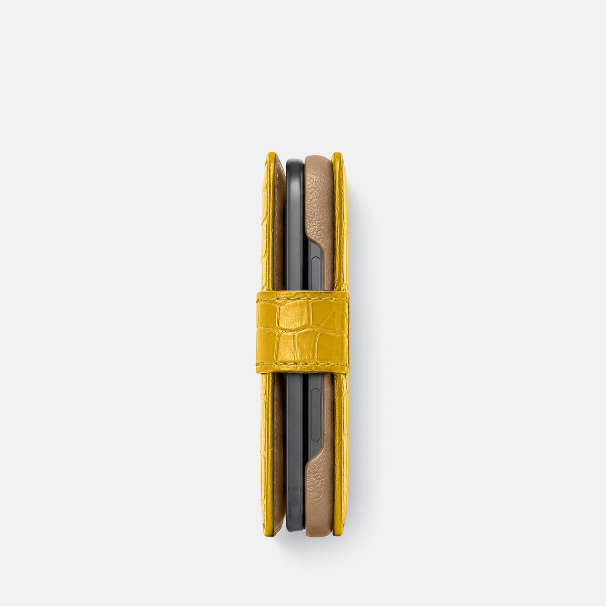 Folio Case For iPhone Ultra In Alligator -5 | Yellow-Steel