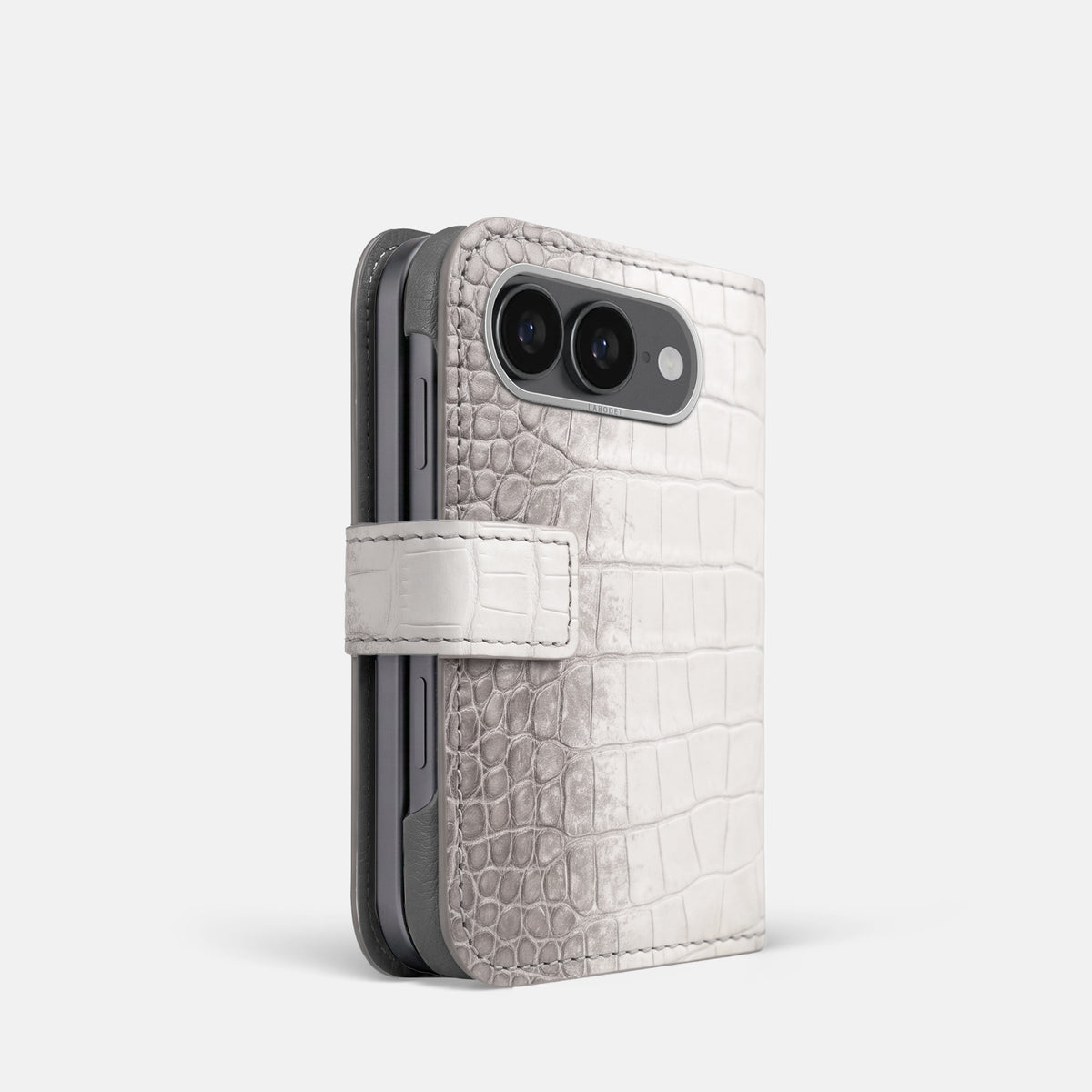 Folio Case For iPhone Ultra In Himalayan Crocodile -1 | Grey-Steel