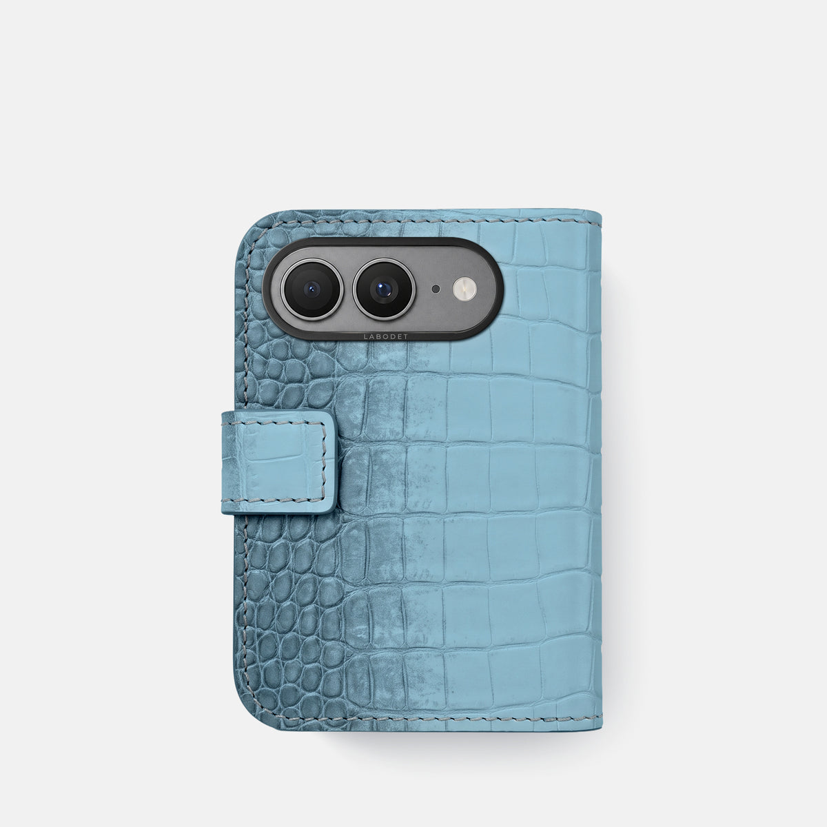 Folio Case For iPhone Ultra In Himalayan Crocodile -3 | Ice-Blue-Black