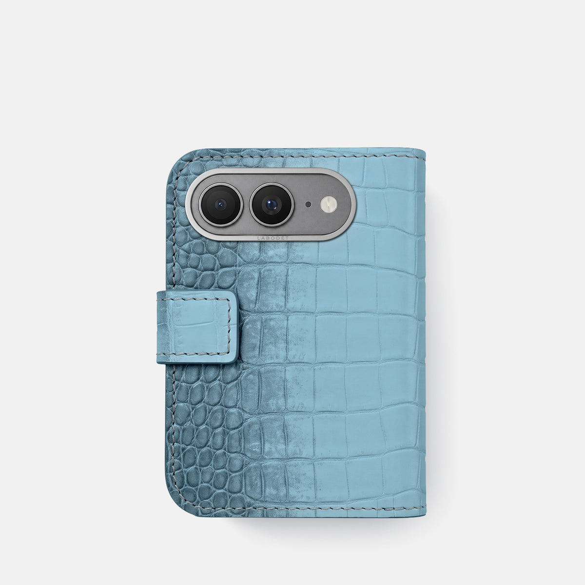 Folio Case For iPhone Ultra In Himalayan Crocodile -3 | Ice-Blue-Steel