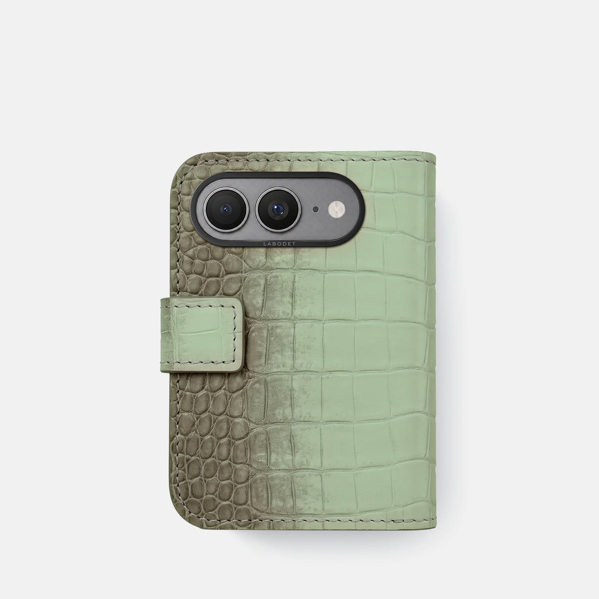Folio Case For iPhone Ultra In Himalayan Crocodile -3 | Pistachio-Black