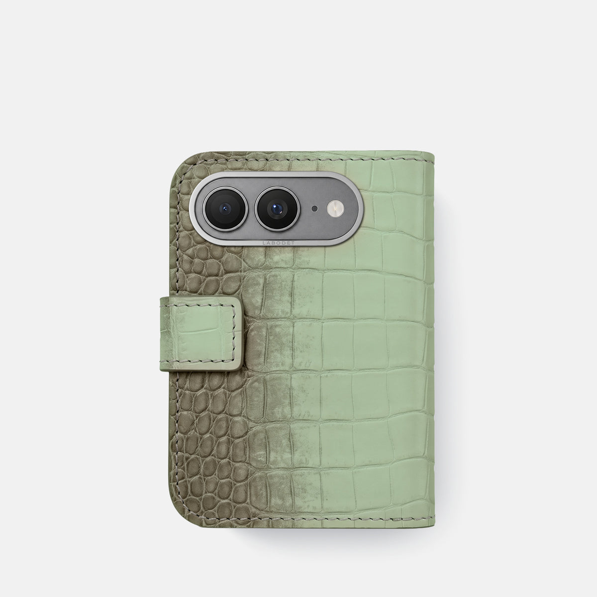 Folio Case For iPhone Ultra In Himalayan Crocodile -3 | Pistachio-Steel