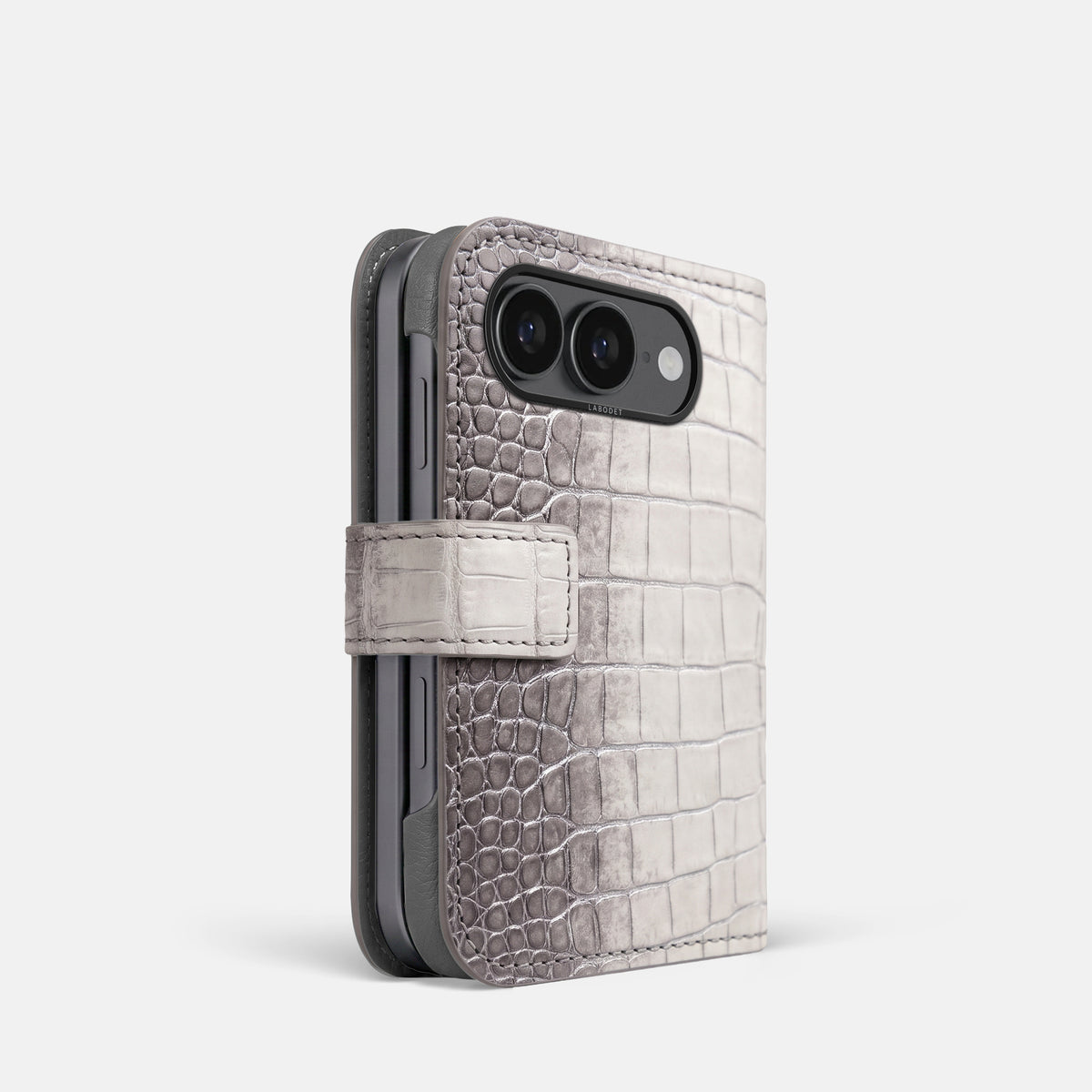 Folio Case For iPhone Ultra In Himalayan Crocodile -1 | Silver-Black