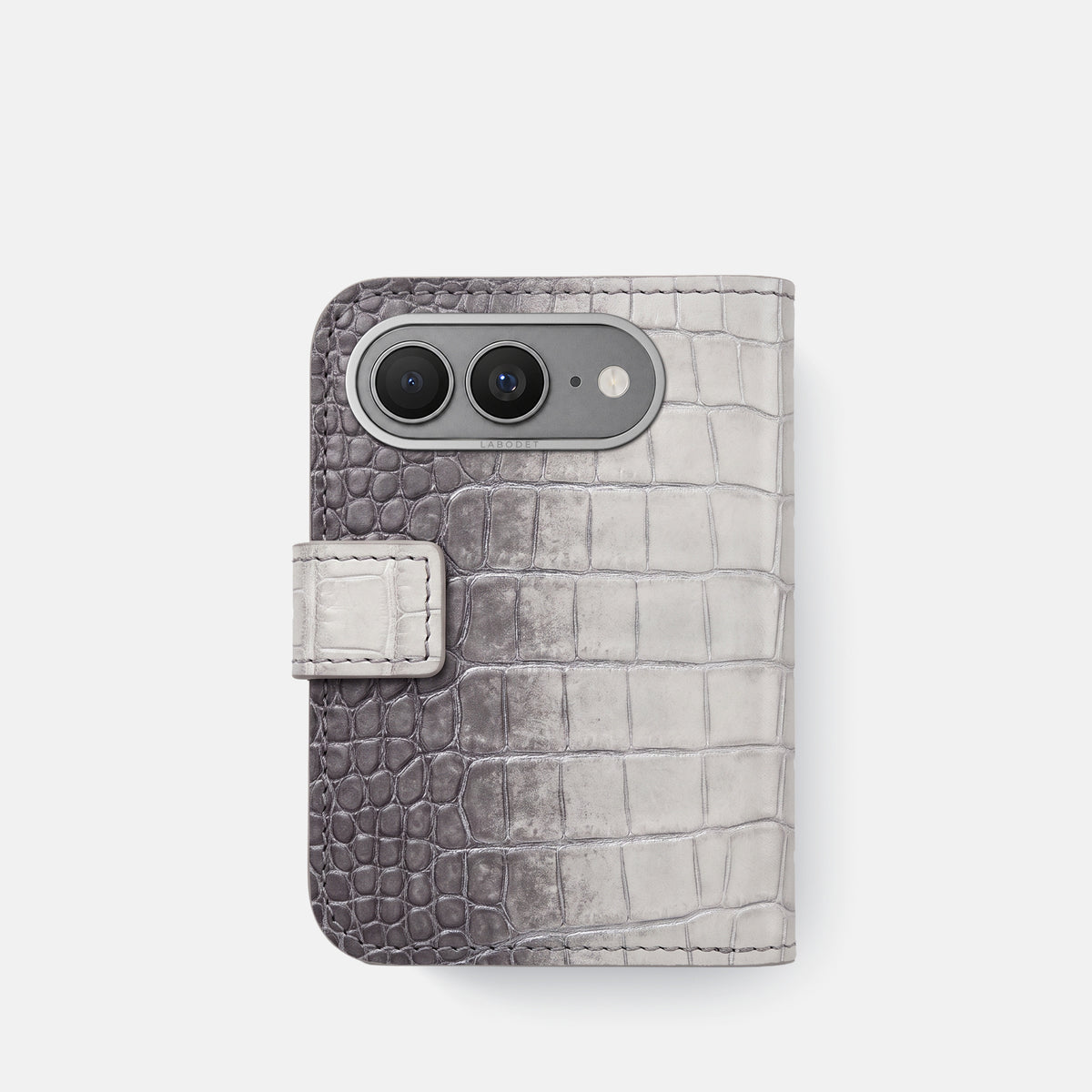 Folio Case For iPhone Ultra In Himalayan Crocodile -3 | Silver-Steel