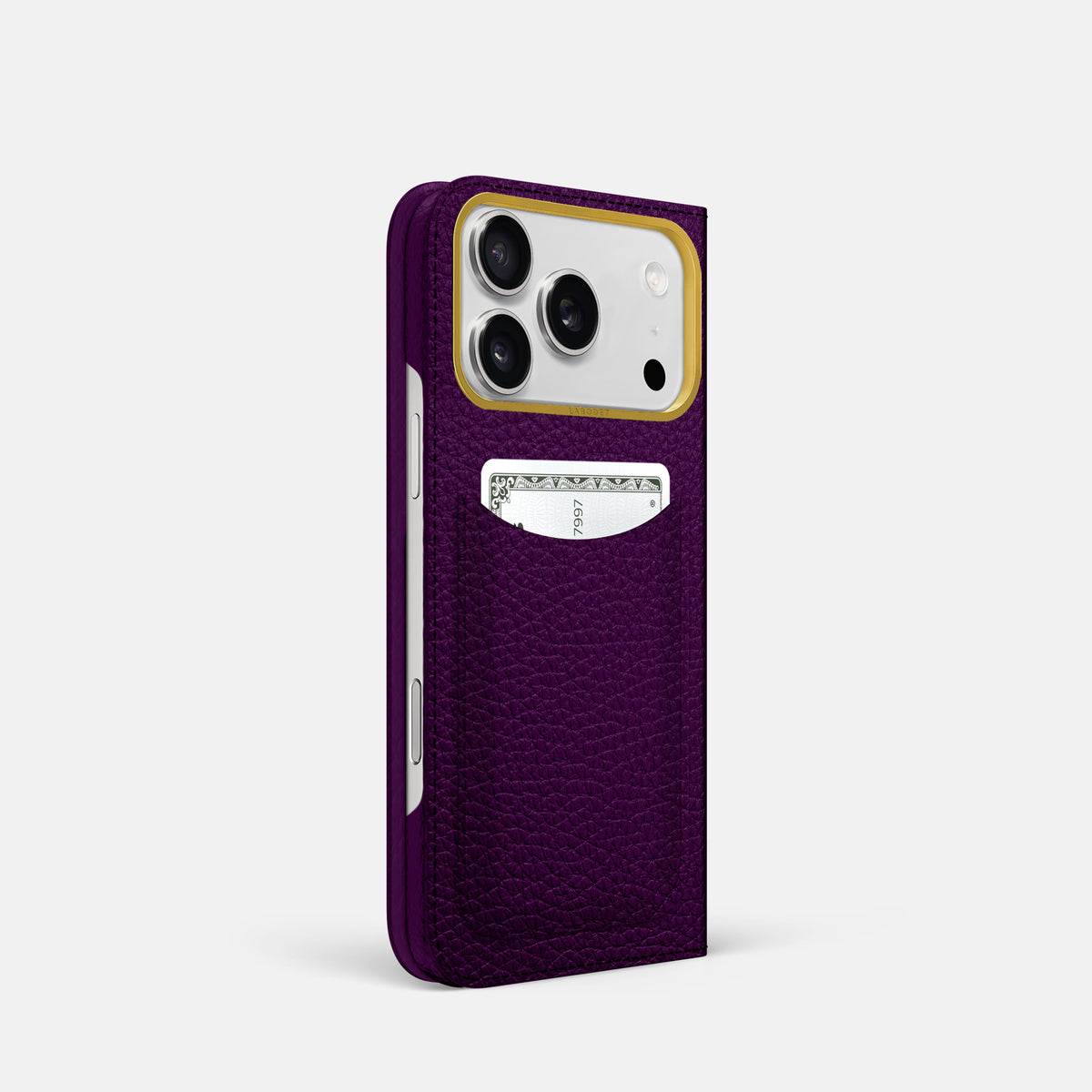 Folio Case with Card For iPhone 17 Pro In Calf -1 | Violet-Gold