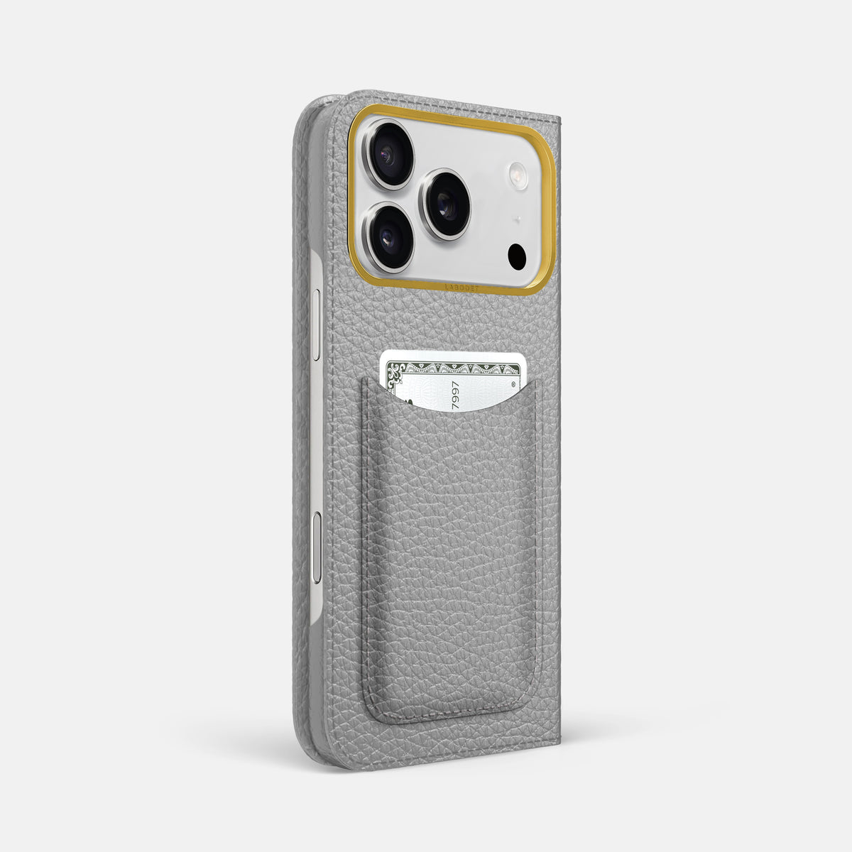 Folio Case with Card For iPhone 17 Pro Max In Calf -1 | Nuage-Gold
