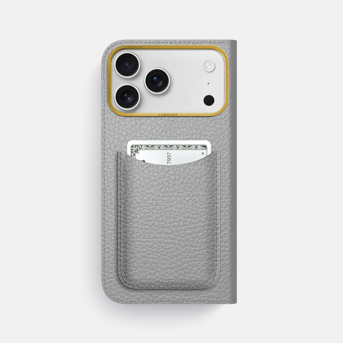 Folio Case with Card For iPhone 17 Pro Max In Calf -3 | Nuage-Gold