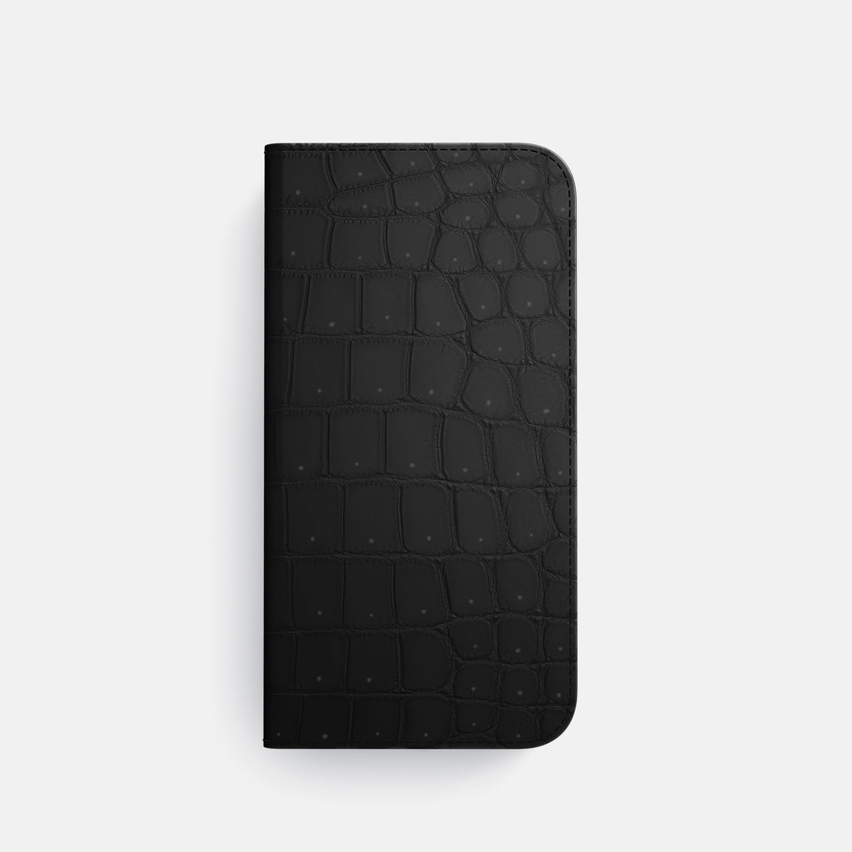 Folio Case with Card For iPhone 17 Pro In Porosus Crocodile -4 | Black-Gold