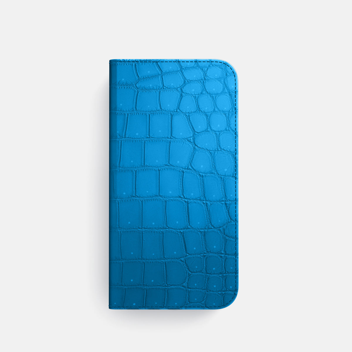 Folio Case with Card For iPhone 17 Pro In Porosus Crocodile -4 | Blue-Lagoon-Gold