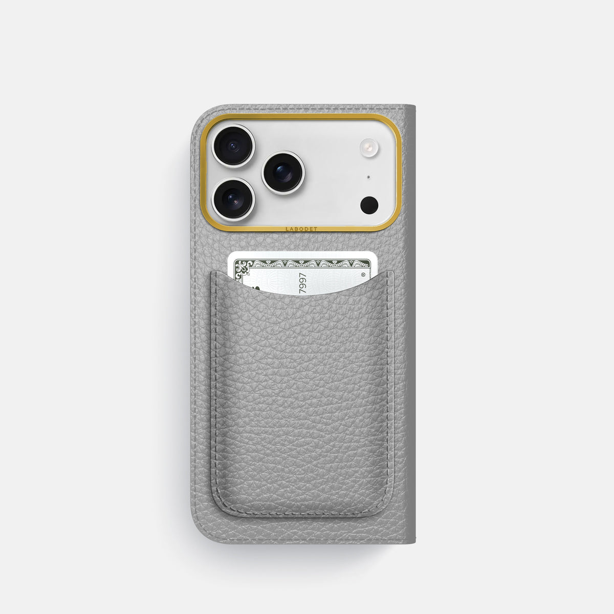 Folio Case with Card For iPhone 18 Pro In Calf -3 | Nuage-Gold