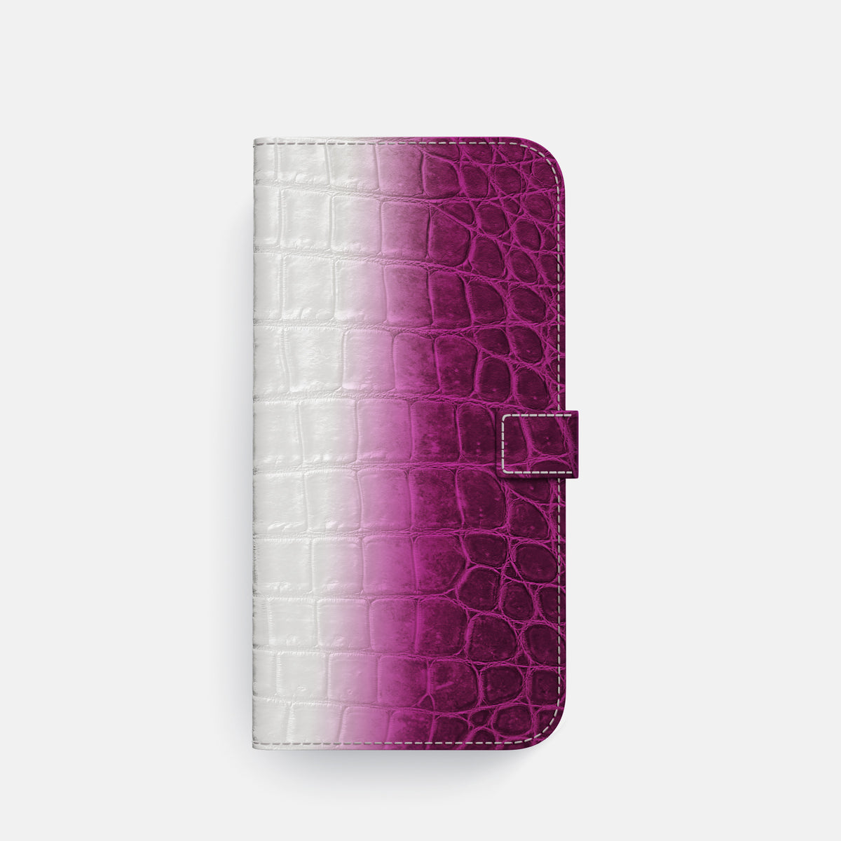 Folio Case with Clasp For iPhone 17 Pro In Himalayan Crocodile -4 | Fuchsia-Gold