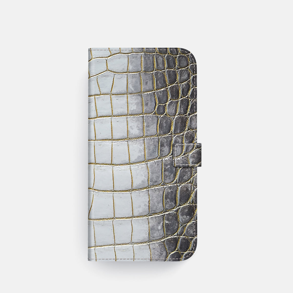Folio Case with Clasp For iPhone 17 Pro In Himalayan Crocodile -4 | Gold-Gold