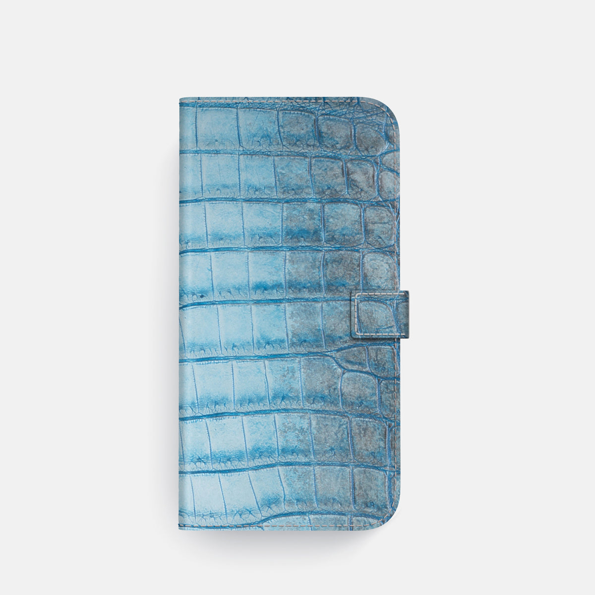 Folio Case with Clasp For iPhone 17 Pro In Himalayan Crocodile -4 | Ice-Blue-Gold