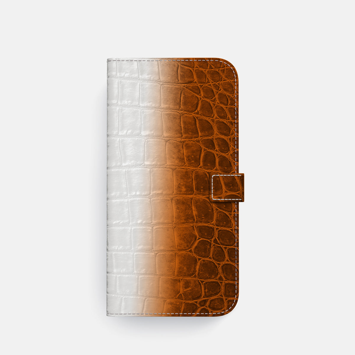 Folio Case with Clasp For iPhone 17 Pro In Himalayan Crocodile -4 | Orange-Gold