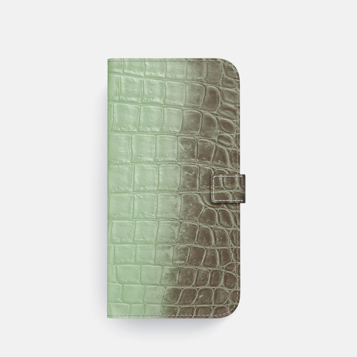 Folio Case with Clasp For iPhone 17 Pro In Himalayan Crocodile -4 | Pistachio-Gold