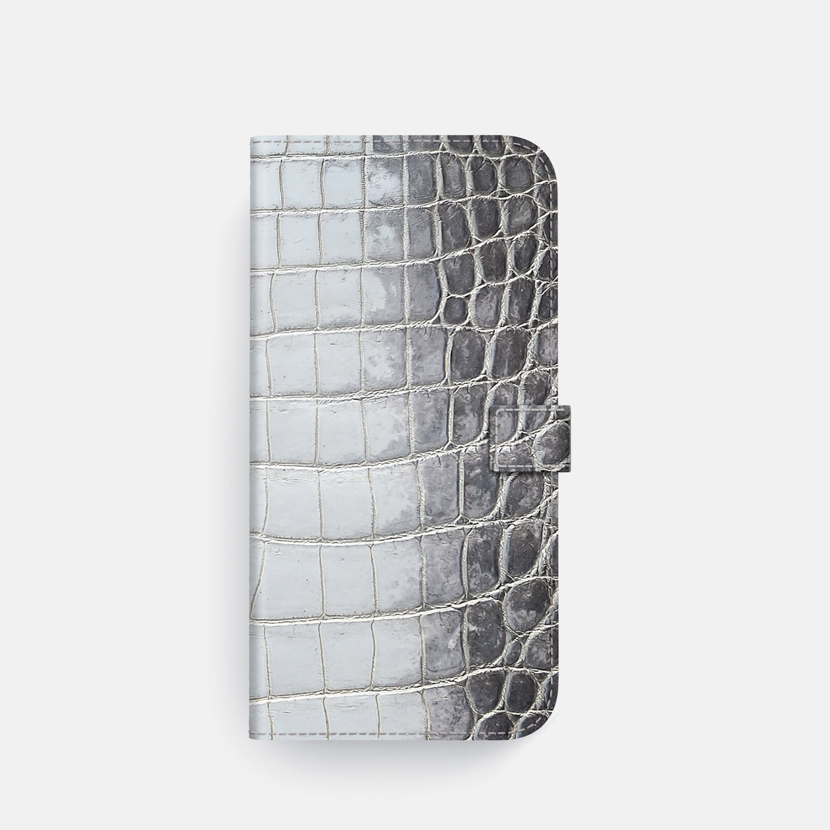 Folio Case with Clasp For iPhone 17 Pro In Himalayan Crocodile -4 | Silver-Gold